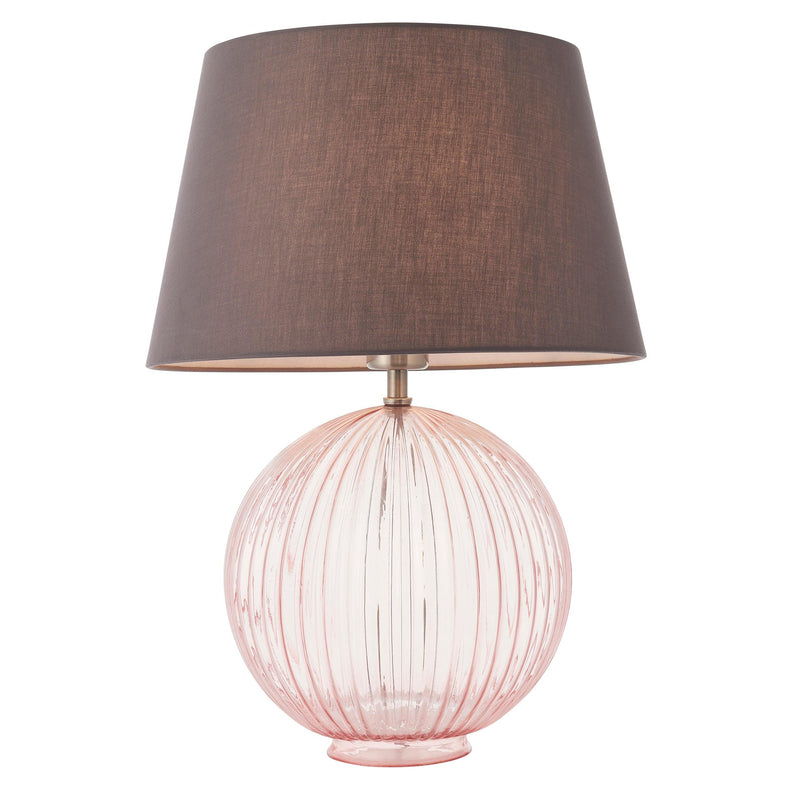 Endon Jemma Pink Table Lamp & Evie Charcaol Shade-Endon Lighting-Living-Room-Tiffany Lighting Direct-[image-position]