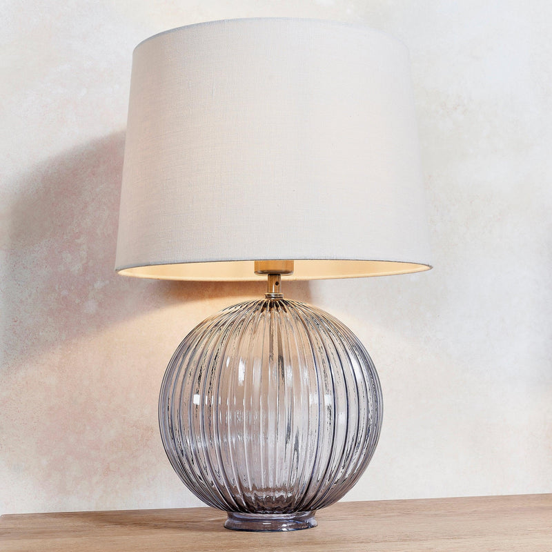 Endon Jemma Grey Table Lamp & Mia Natural Shade-Endon Lighting-Living-Room-Tiffany Lighting Direct-[image-position]