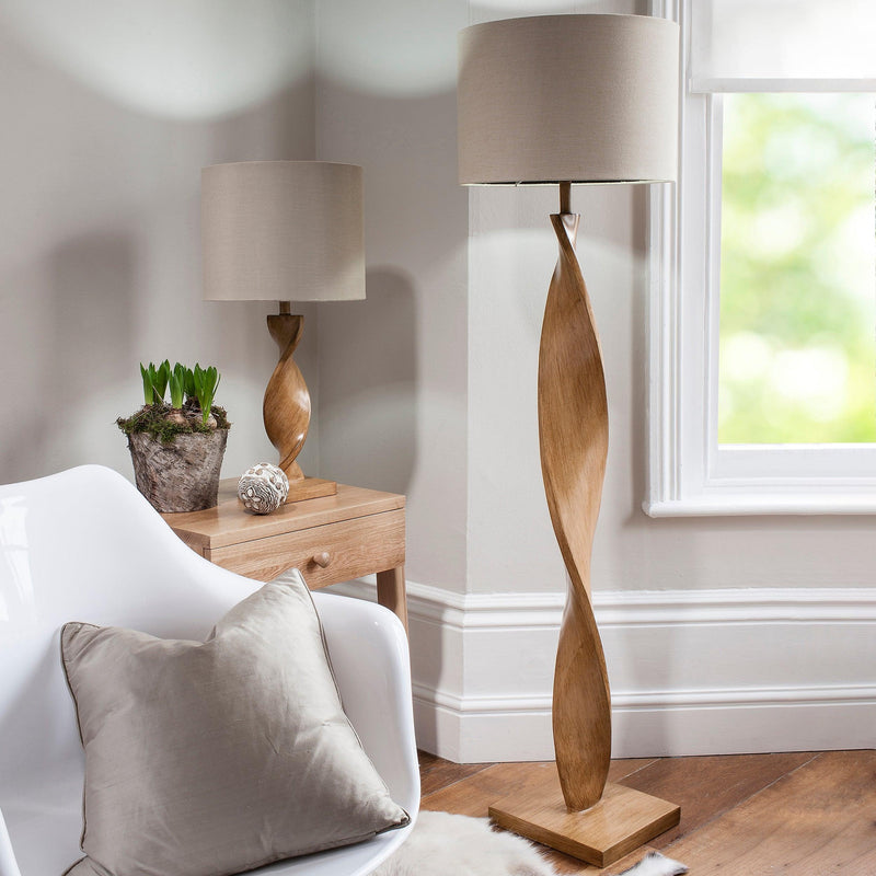 Endon Abia 1 Light Oak Effect Table Lamp-Endon Lighting-Living-Room-Tiffany Lighting Direct-[image-position]