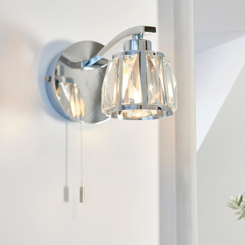 Endon Ria Chrome Finish Bathroom Wall Light