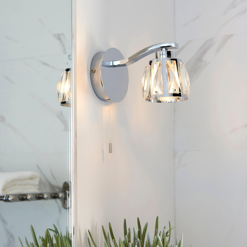 Endon Ria Chrome Finish Bathroom Wall Light