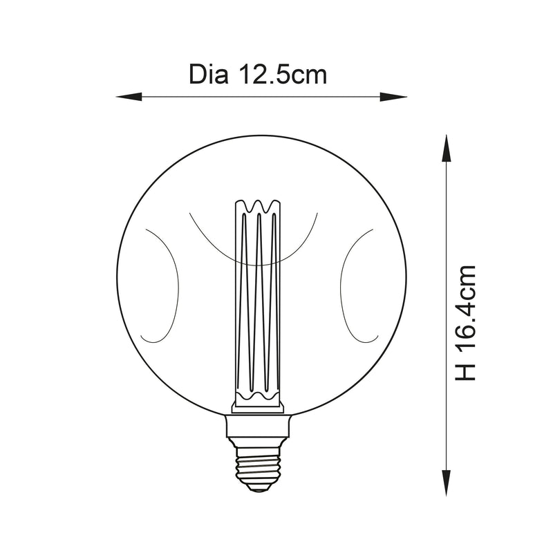 Dimple Amber Tinted Glass Decorative 2.4w LED E27 Light Bulb