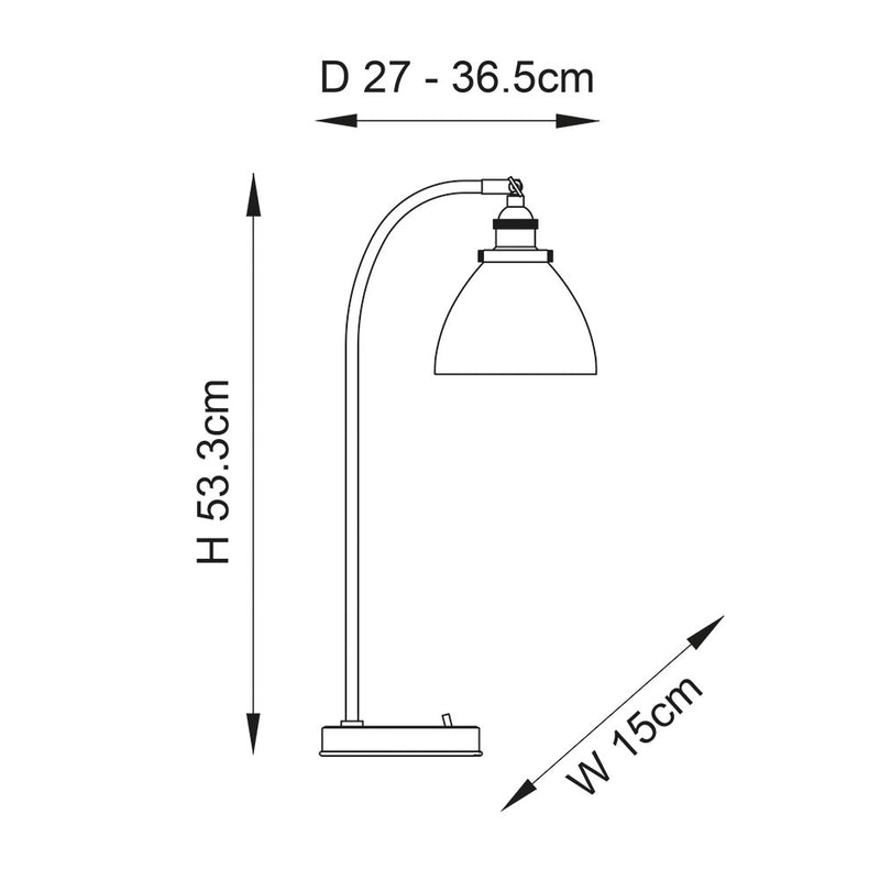 Hansen Nickel Industrial Table Lamp - Clear Glass Shade