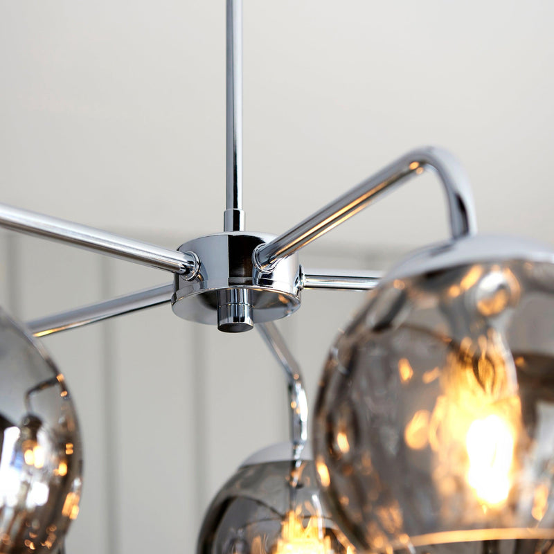 Endon Dimple 5 Light Polished Chrome Ceiling Pendant-Ceiling Pendant Lights-Endon Lighting-11-Tiffany Lighting Direct