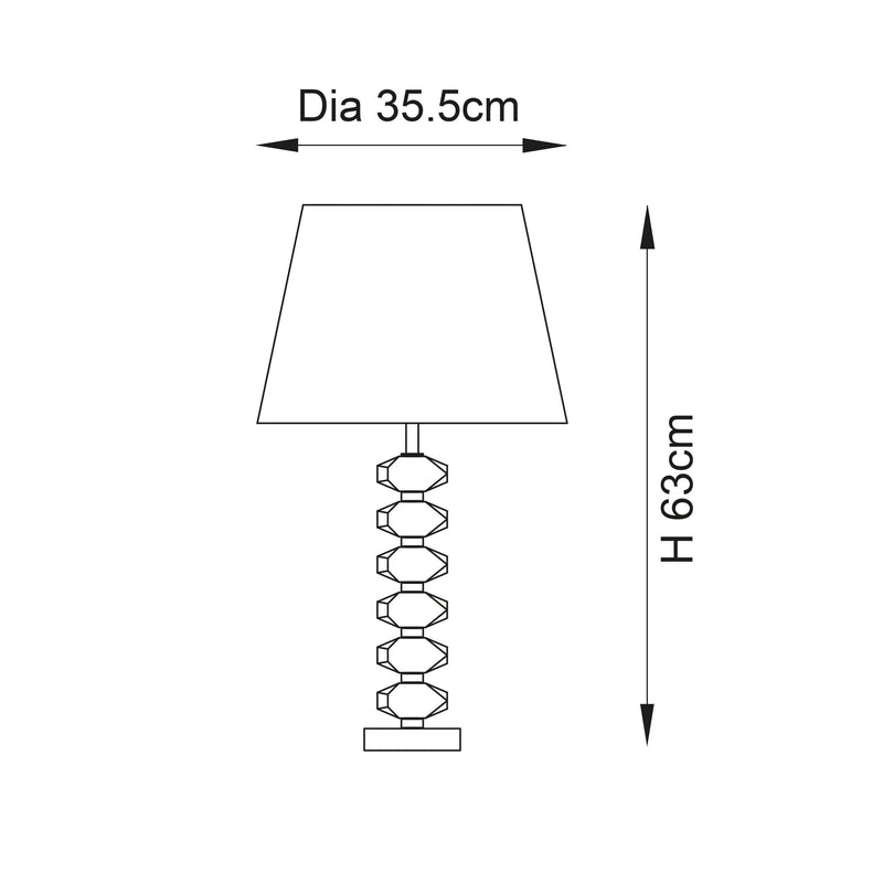 Endon Annabelle Frosted Crystal Glass Table Lamp - Grey Shade-Endon Lighting-Living-Room-Tiffany Lighting Direct-[image-position]