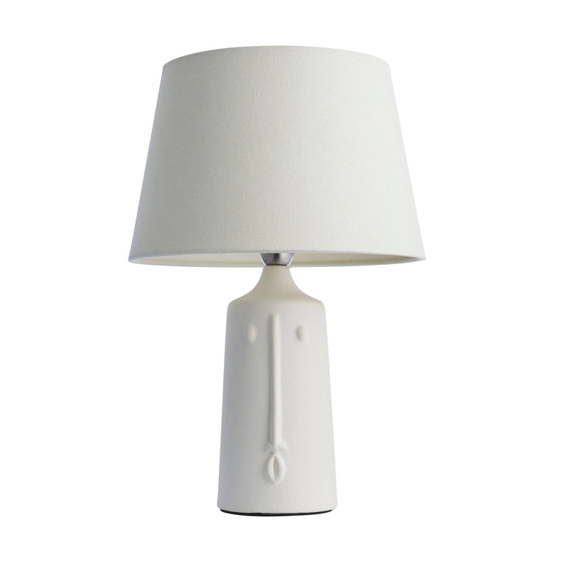Mr White Ceramic Table Lamp with Ivory Shade-Endon Lighting-Living-Room-Tiffany Lighting Direct-[image-position]