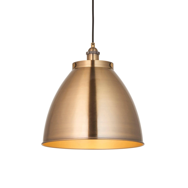 Endon Franklin 1 Light Antique Brass Large Ceiling Pendant-Ceiling Pendant Lights-Endon Lighting-1-Tiffany Lighting Direct