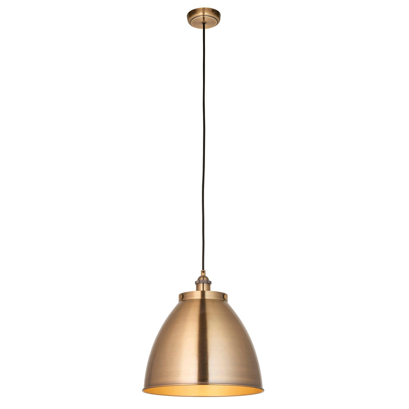 Endon Franklin 1 Light Antique Brass Large Ceiling Pendant-Ceiling Pendant Lights-Endon Lighting-11-Tiffany Lighting Direct