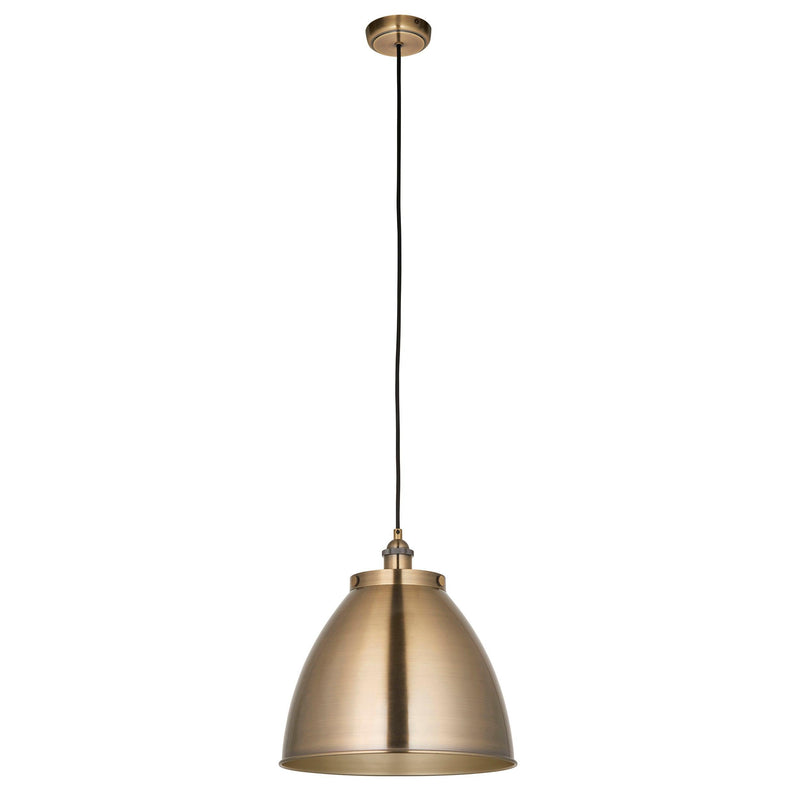 Endon Franklin 1 Light Antique Brass Large Ceiling Pendant-Ceiling Pendant Lights-Endon Lighting-12-Tiffany Lighting Direct