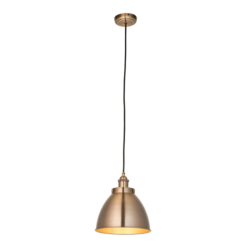 Endon Franklin 1 Light Antique Brass Small Ceiling Pendant-Ceiling Pendant Lights-Endon Lighting-11-Tiffany Lighting Direct