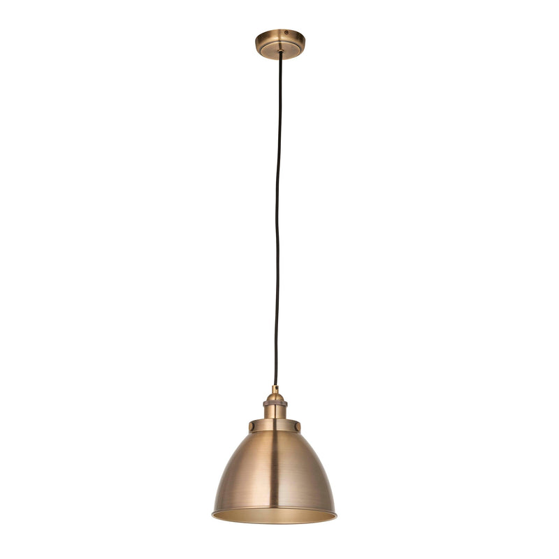 Endon Franklin 1 Light Antique Brass Small Ceiling Pendant-Ceiling Pendant Lights-Endon Lighting-12-Tiffany Lighting Direct