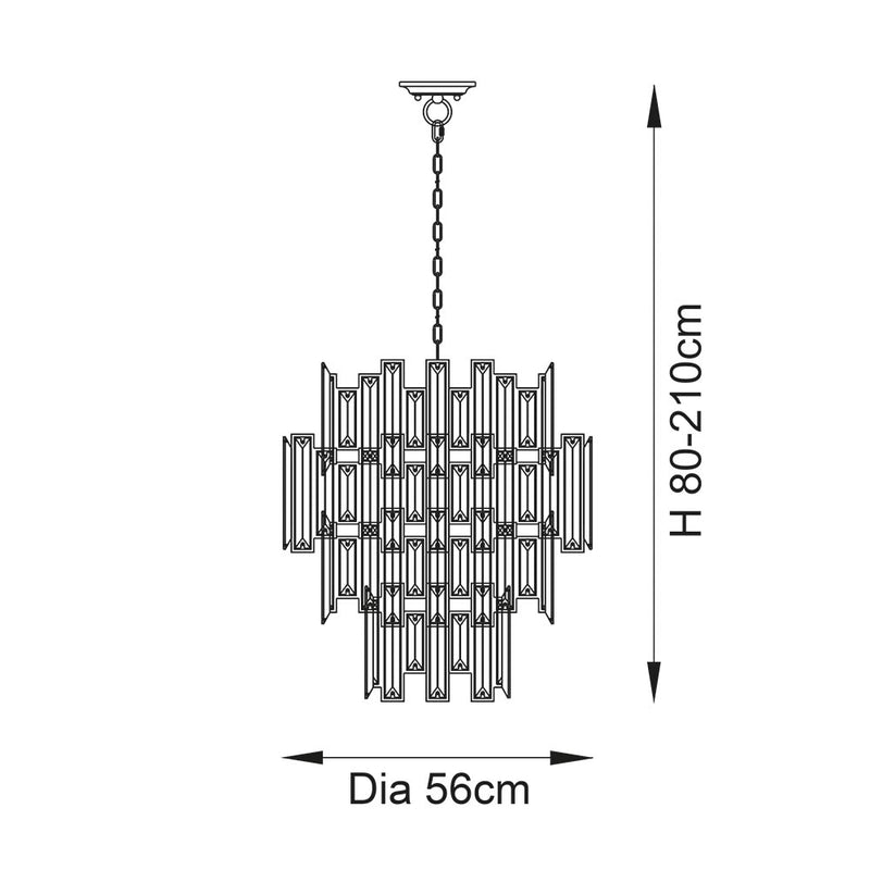 Viviana 12 Light Gold & Champagne Crystal Ceiling Pendant