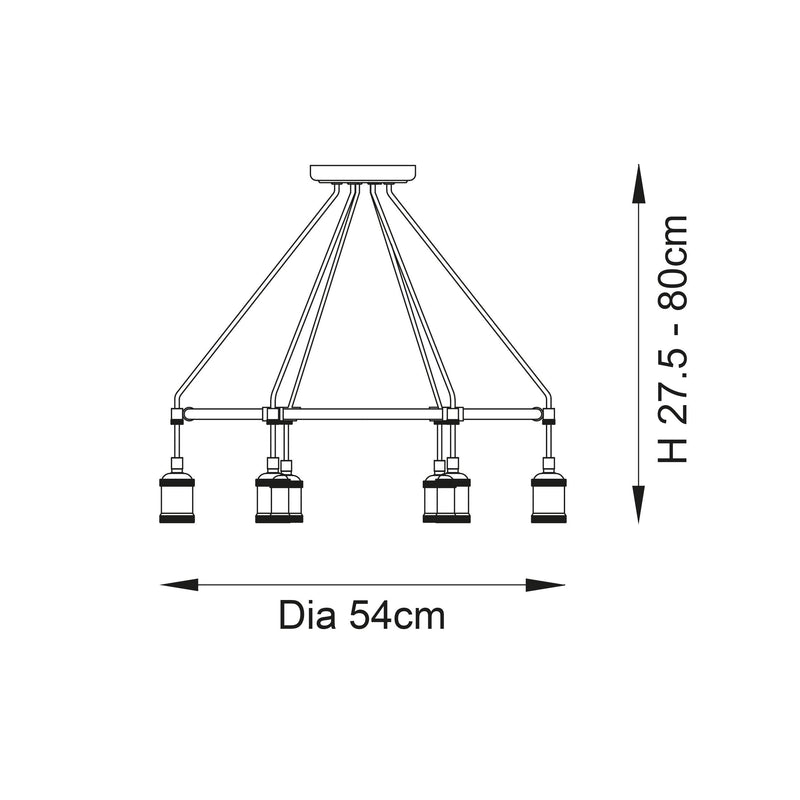 Endon Hal 6 Light Antique Brass Pendant Ceiling Light-Ceiling Pendant Lights-Endon Lighting-6-Tiffany Lighting Direct