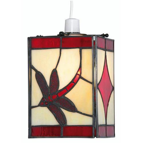 Red Dragonfly Easy Fit Tiffany Ceiling Lamp Shade Damaged Box