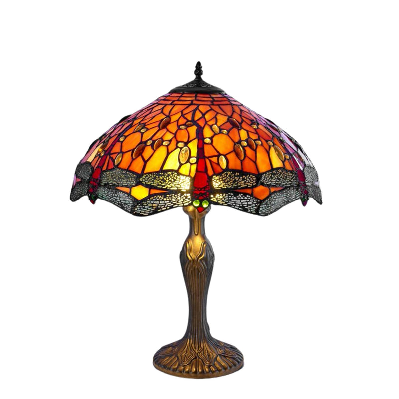 Orange 40cm Dragonfly Tiffany Table Lamp