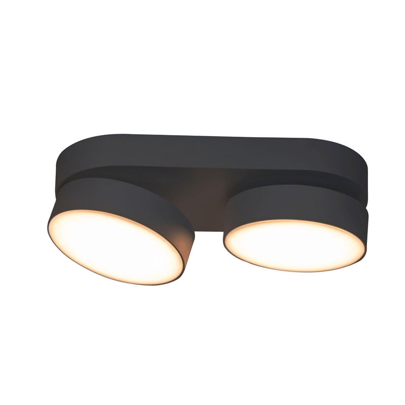 Lutec Stanos Flush LED Double Ceiling Light - Black 8600502012