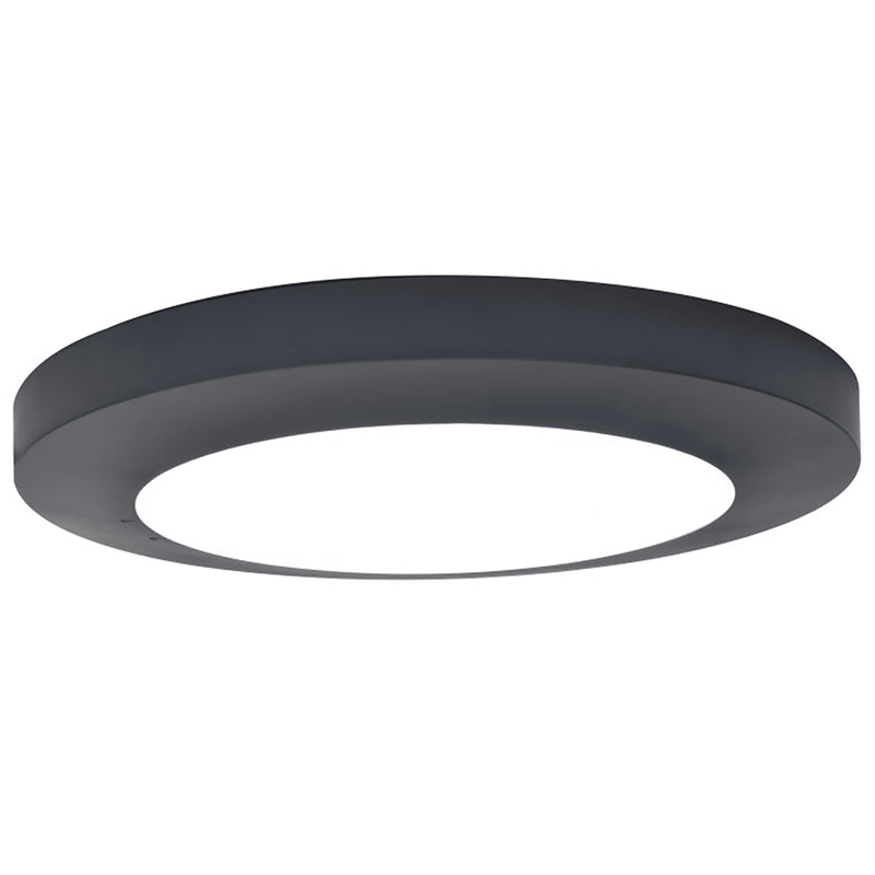 Lutec Kayah LED Outdoor Wall Or Flush Ceiling Light - Matt Black 6392202457