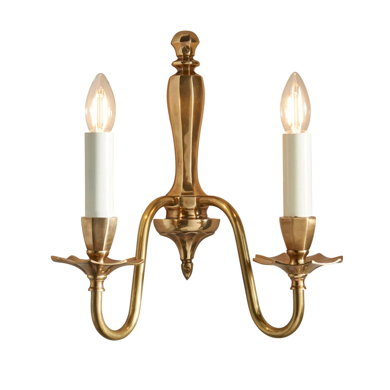 Interiors 1900 Asquith Double Brass Double Wall Light