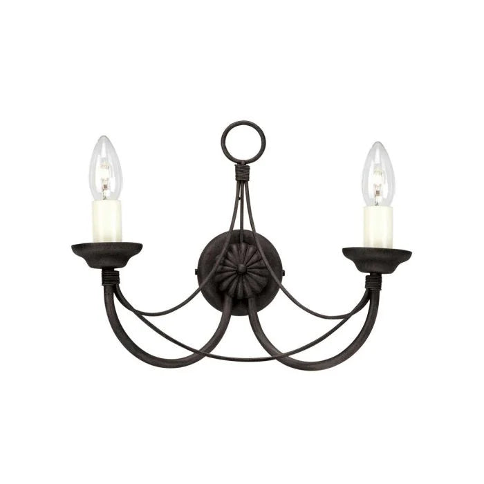 Elstead Carisbrooke 2 Light Black Wall Light