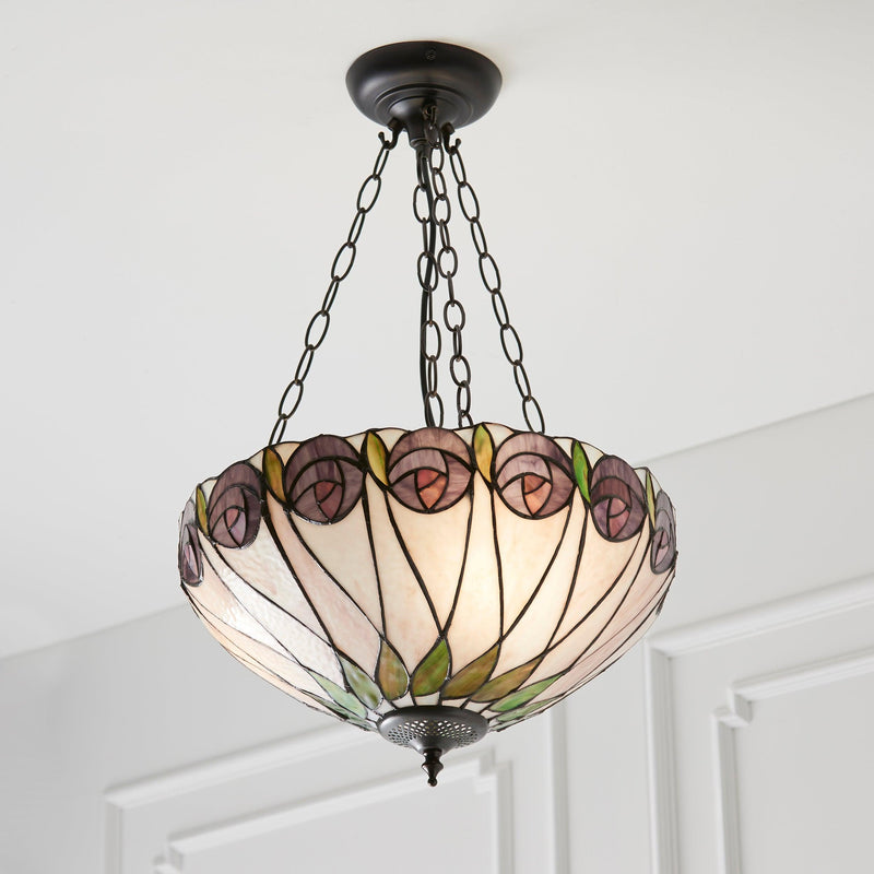 Hutchinson Medium Inverted Tiffany Ceiling Light