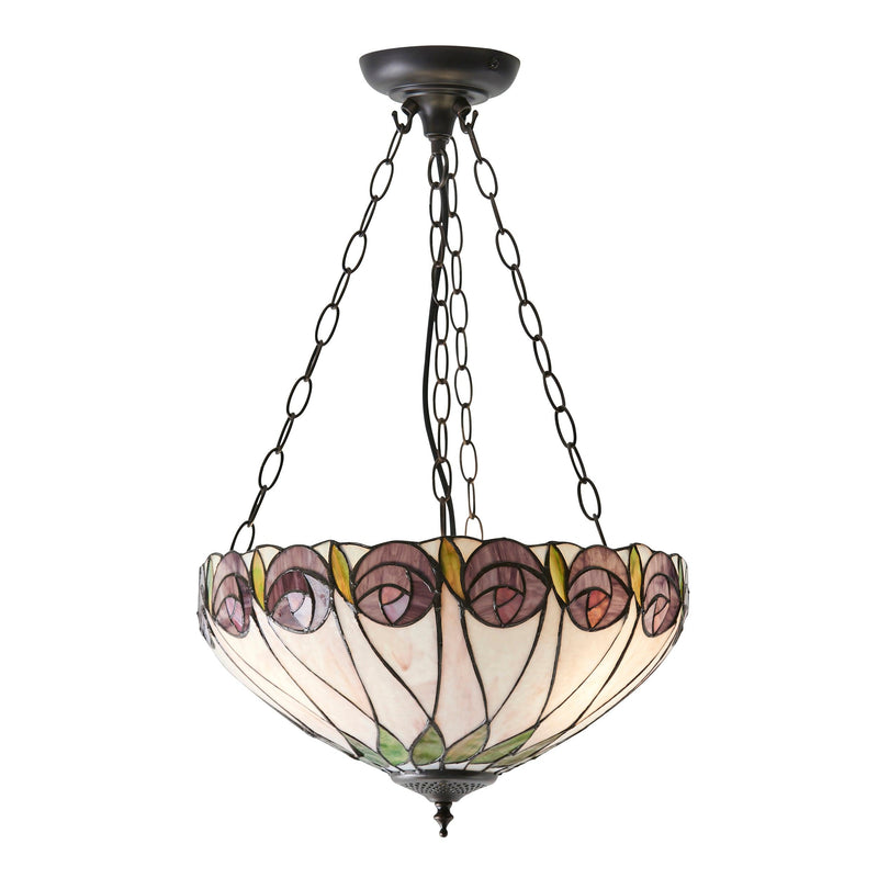 Hutchinson Medium Inverted Tiffany Ceiling Light