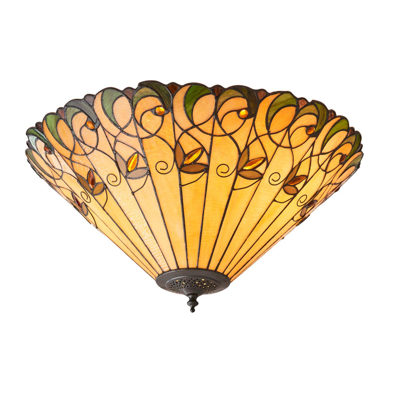 Interiors 1900 Jamelia Light Flush Tiffany Ceiling Light