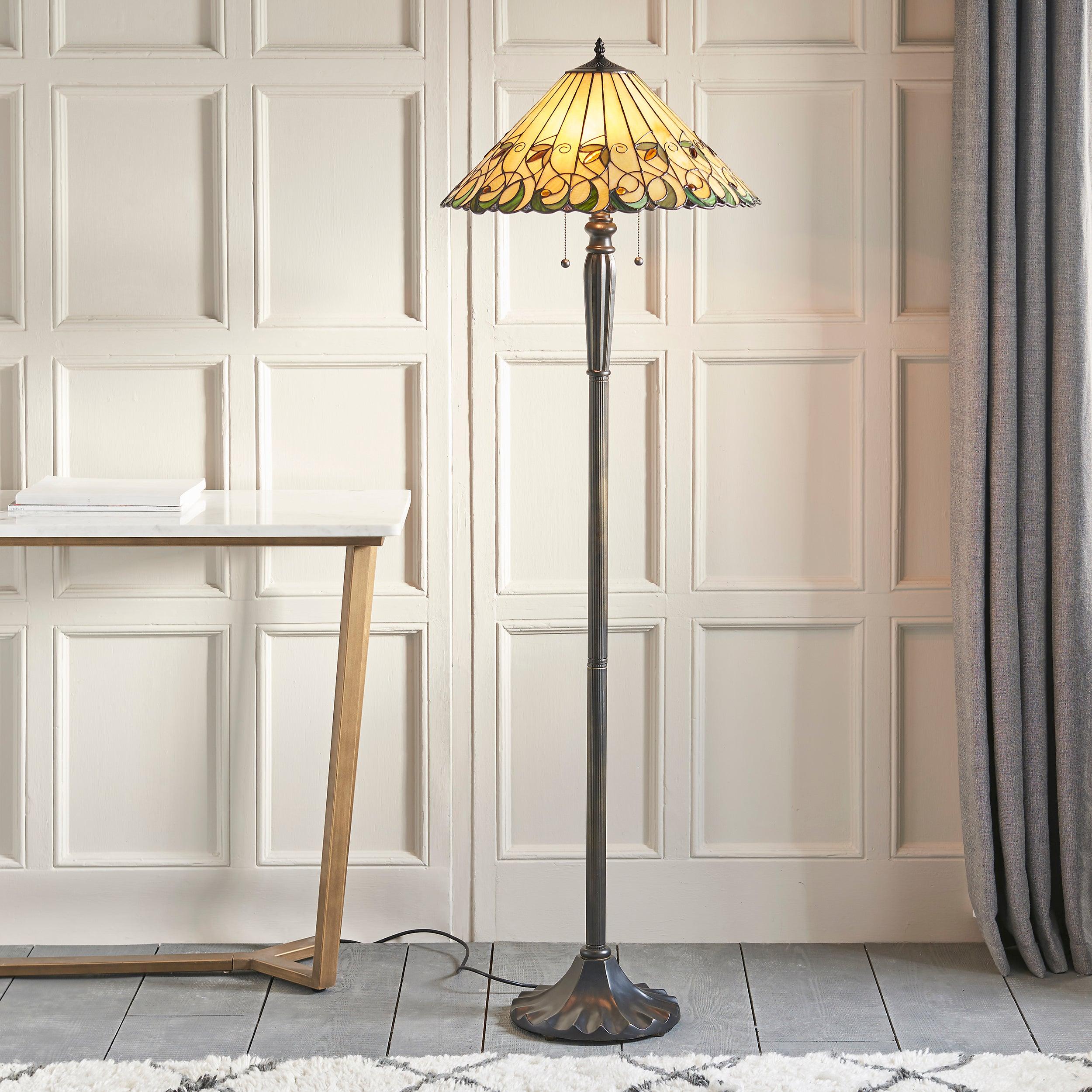 jamelia tiffany floor lamp close fitting image