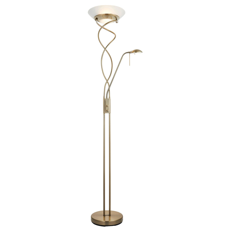 Monaco Antique Brass Mother & Child Floor Lamp