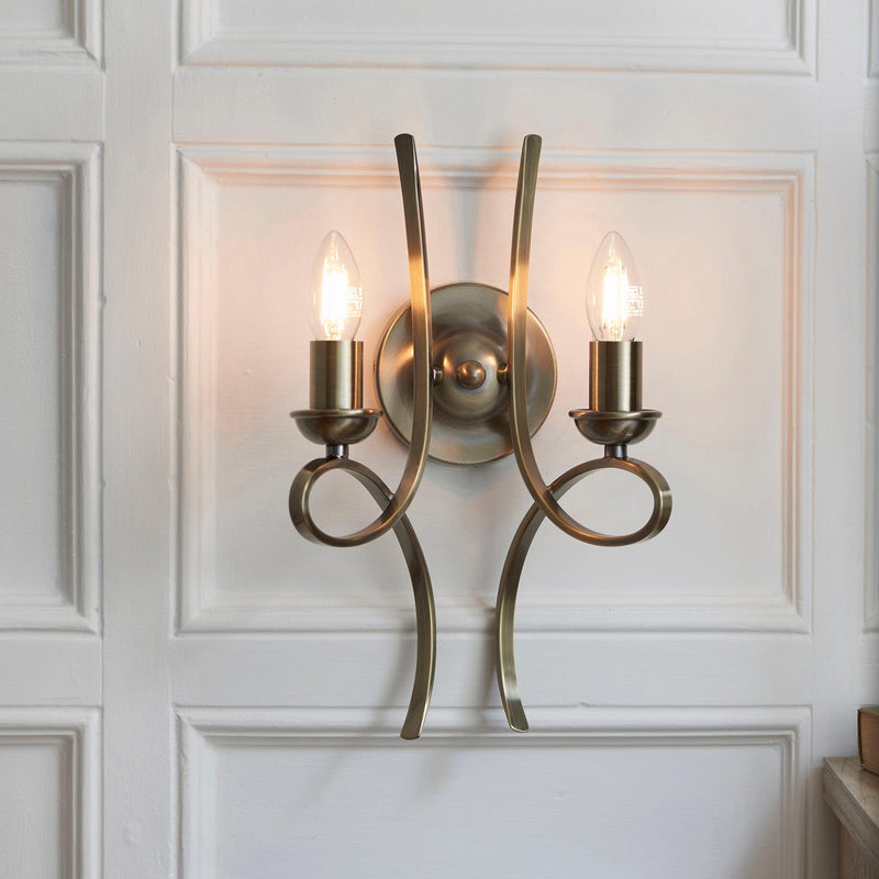 Interiors 1900 Penn Brushed Brass Finish Wall Light