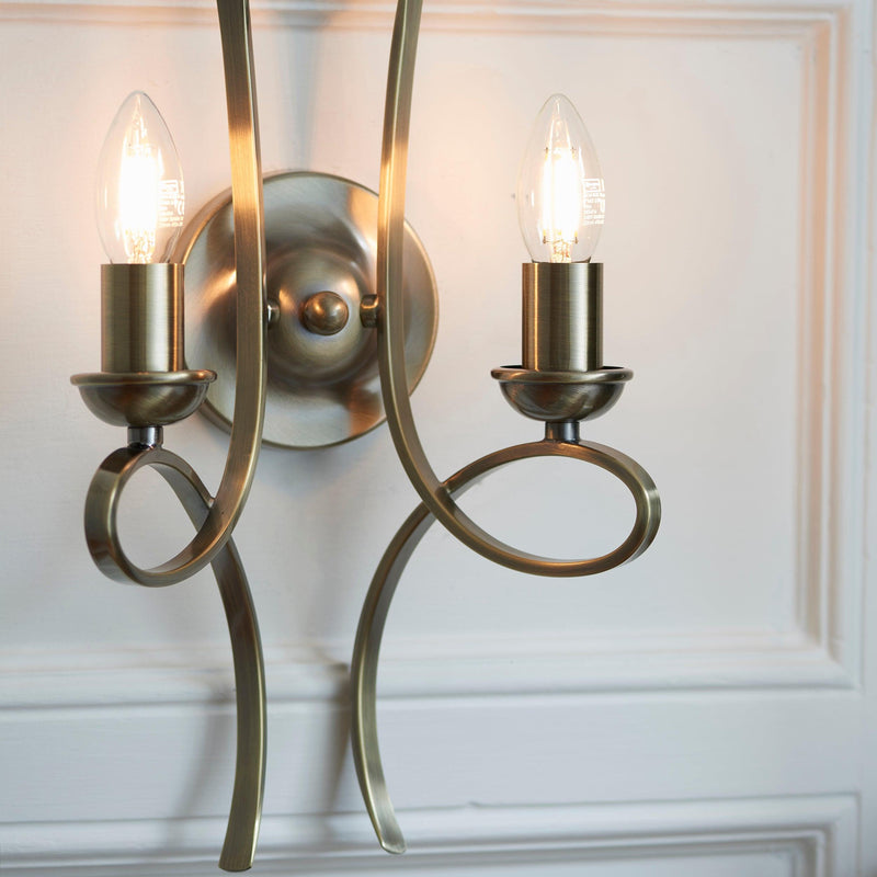 Interiors 1900 Penn Brushed Brass Finish Wall Light