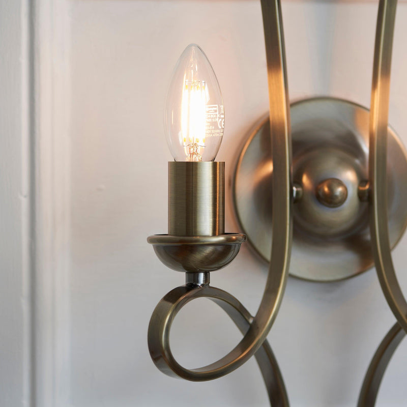 Interiors 1900 Penn Brushed Brass Finish Wall Light