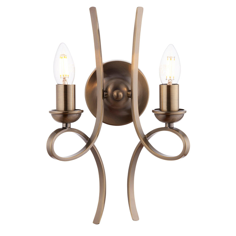 Interiors 1900 Penn Brushed Brass Finish Wall Light