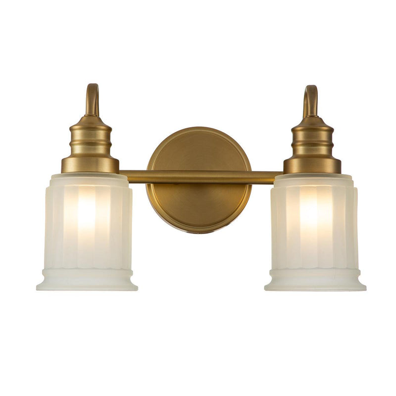 Quoizel Swell 2 Light Brushed Brass Bathroom Wall Light