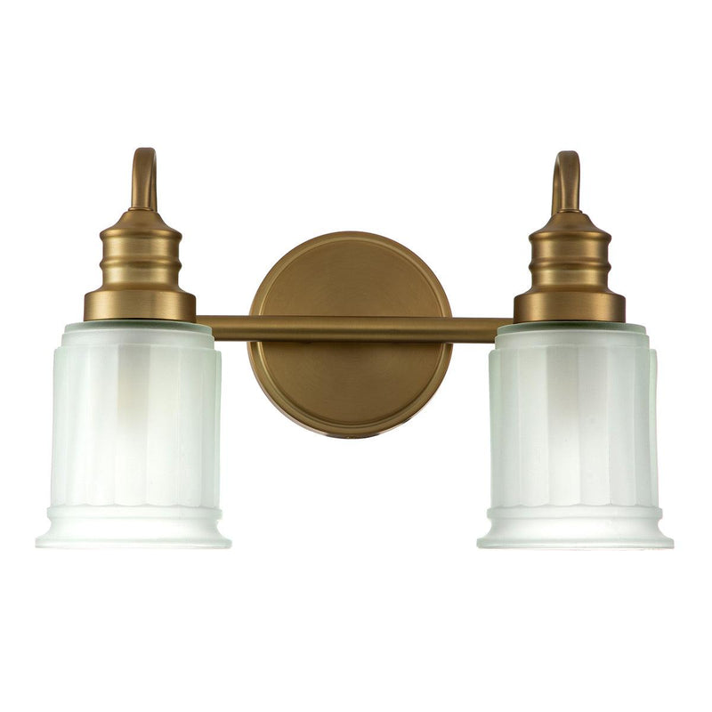 Quoizel Swell 2 Light Brushed Brass Bathroom Wall Light