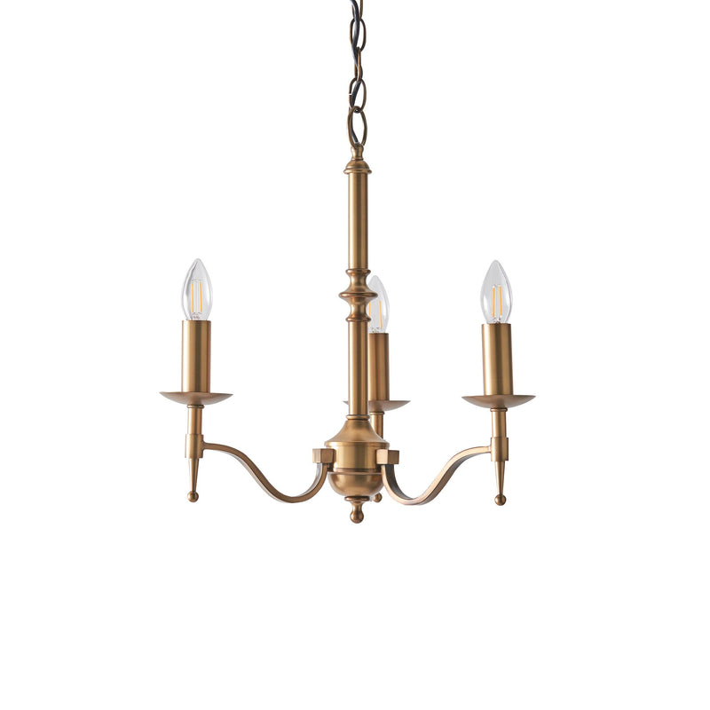 Stanford 3 Light Antique Brass Finish Chandelier-Interiors 1900-13-Tiffany Lighting Direct