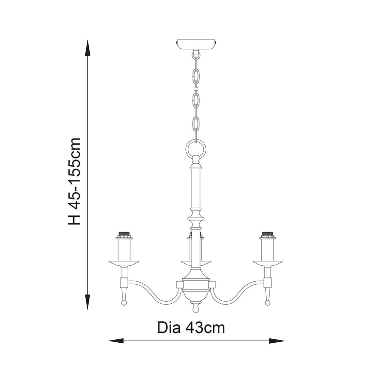 Stanford 3 Light Antique Brass Finish Chandelier-Interiors 1900-14-Tiffany Lighting Direct