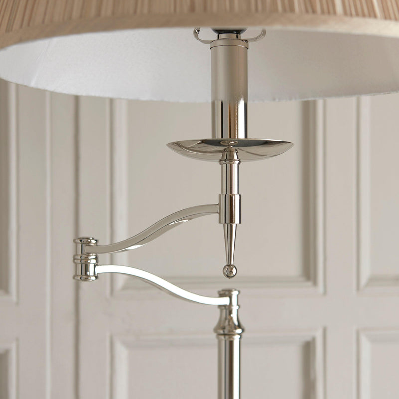 Stanford Polished Nickel Finish Swing Arm Floor Lamp