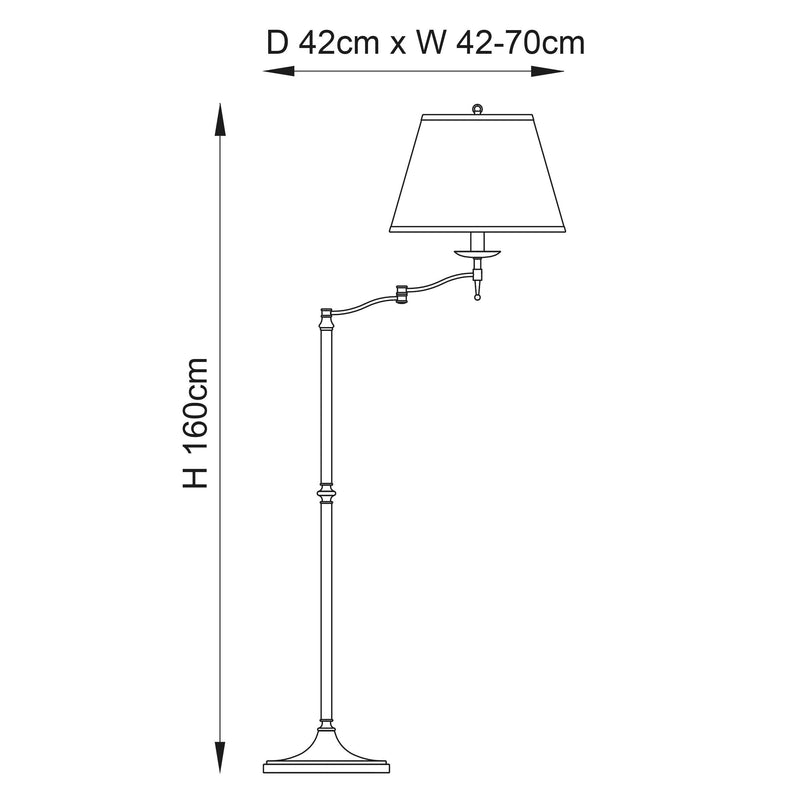 Stanford Polished Nickel Finish Swing Arm Floor Lamp