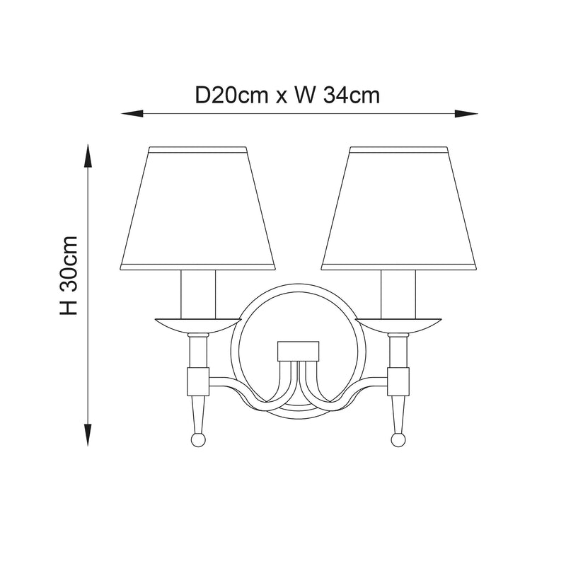 Stanford Chrome Double Wall Light With Beige Shades