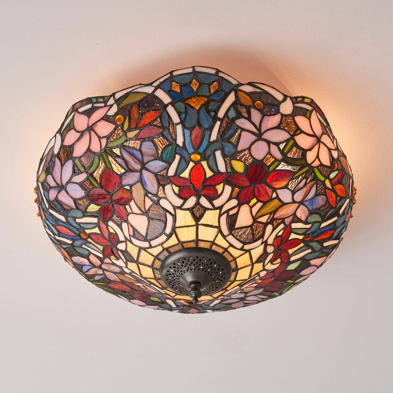 Interiors 1900 Sullivan Flush Tiffany Ceiling Light