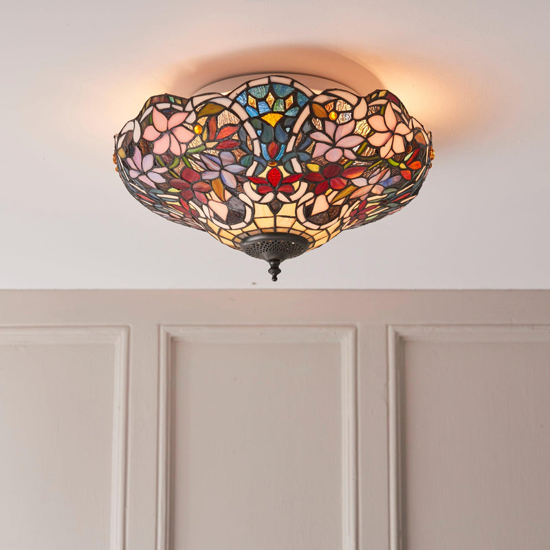 Interiors 1900 Sullivan Flush Tiffany Ceiling Light