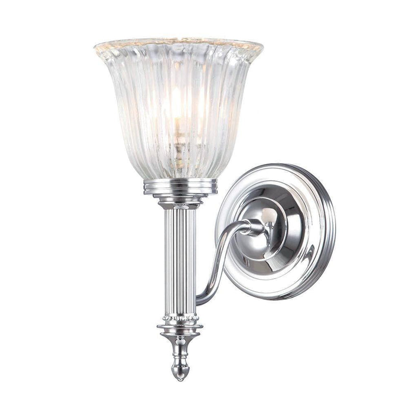 Traditional Bathroom Lights - Carroll Cloche Shade Polished Chrome Finish Solid Brass Bathroom Wall Light BATH/CARROLL1 PC