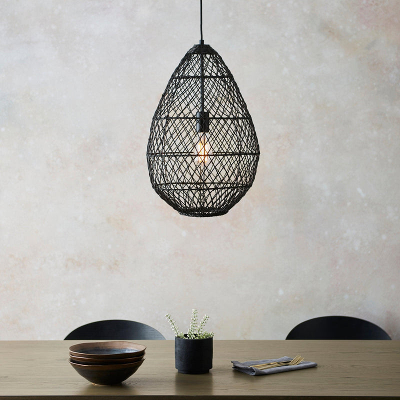 Weave Handmade Black Rattan Ceiling Pendant Light-Ceiling Pendant Lights-Living Lights-3-Tiffany Lighting Direct