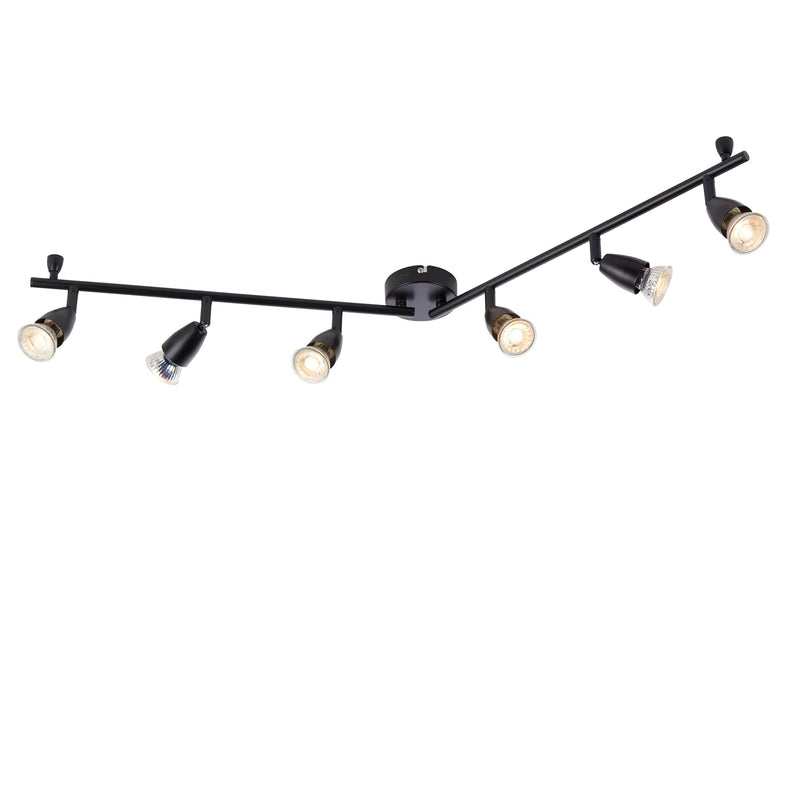 Amalfi 6 Light Black Adjustable Spotlight Bar 35W