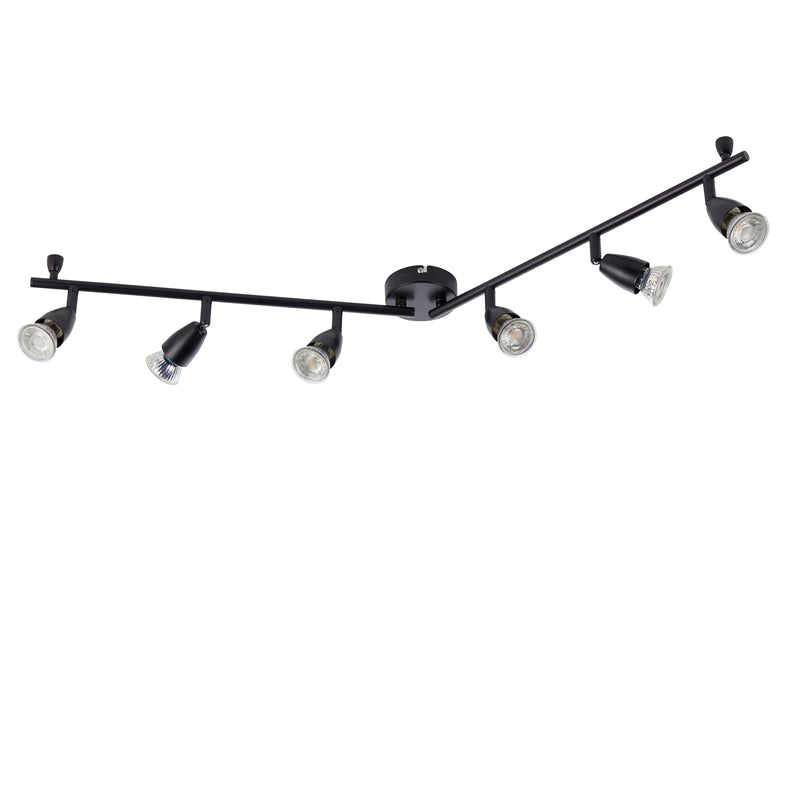 Amalfi 6 Light Black Adjustable Spotlight Bar 35W