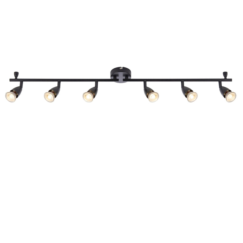 Amalfi 6 Light Black Adjustable Spotlight Bar 35W