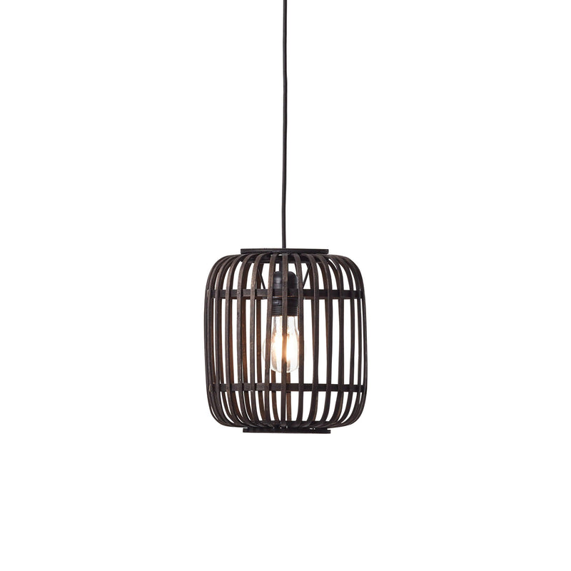 Mathias Black Bamboo Adjustable Ceiling Pendant-Ceiling Pendant Lights-Endon Lighting-1-Tiffany Lighting Direct