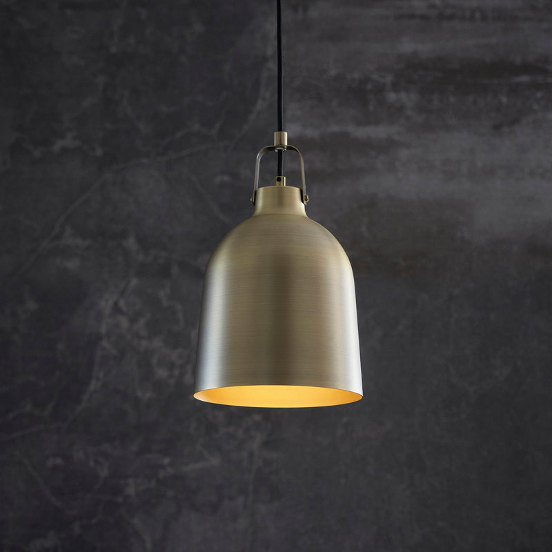 Lazenby Brass Industrial Pendant Ceiling Light-Ceiling Pendant Lights-Endon Lighting-2-Tiffany Lighting Direct