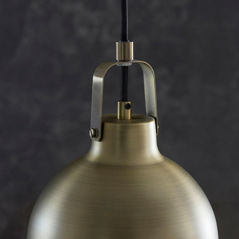 Lazenby Brass Industrial Pendant Ceiling Light-Ceiling Pendant Lights-Endon Lighting-6-Tiffany Lighting Direct