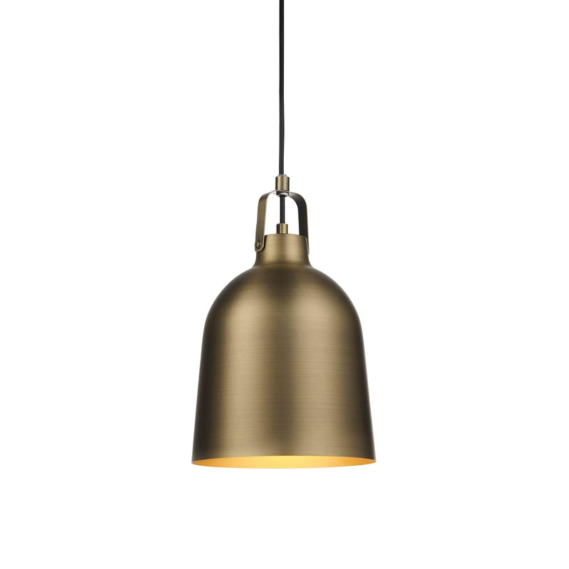 Lazenby Brass Industrial Pendant Ceiling Light-Ceiling Pendant Lights-Endon Lighting-1-Tiffany Lighting Direct